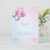 かわいい人魚ガールバースデーパーティー 招待状 (スタンド正面)