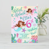 かわいい人魚ガールバースデーパーティー 招待状 (スタンド正面)