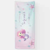 かわいい人魚ガールバースデーパーティー 横断幕 (縦)