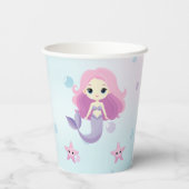 かわいい人魚ガールバースデーパーティー 紙コップ (裏面)