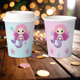 かわいい人魚ガールバースデーパーティー 紙コップ