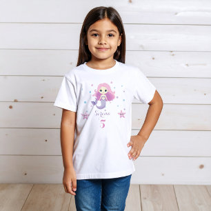 かわいい人魚ガールバースデーパーティー Tシャツ