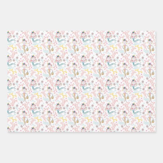 かわいい人魚クラフトデカップスクラップブックとギフト ラッピングペーパーシート (正面3)