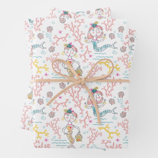 かわいい人魚クラフトデカップスクラップブックとギフト ラッピングペーパーシート (インサイチュ)
