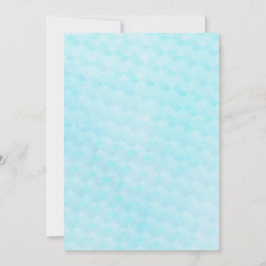 かわいい人魚ザシーガールファースト誕生日 招待状 (裏面)