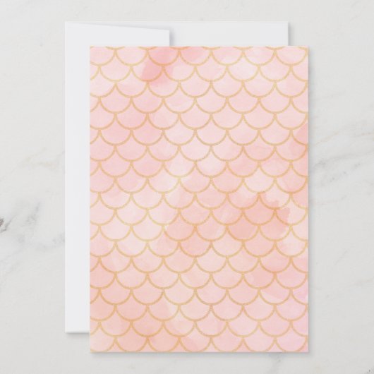 かわいい人魚ザシープールパーティー誕生日 招待状 (裏面)