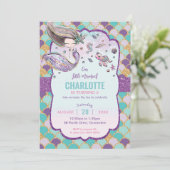 かわいい人魚ザシープール誕生日海海 招待状 (スタンド正面)