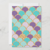 かわいい人魚ザシープール誕生日海海 招待状 (裏面)