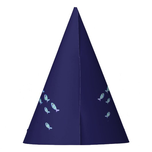 かわいい人魚シャークのレインボー誕生日キッズ パーティーハット (裏面)