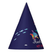 かわいい人魚シャークのレインボー誕生日キッズ パーティーハット (左)