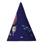 かわいい人魚シャークのレインボー誕生日キッズ パーティーハット (右)