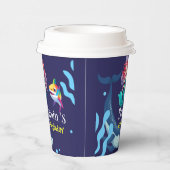 かわいい人魚シャークの虹のカラフル 紙コップ (右)