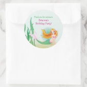 かわいい人魚ステッカー ラウンドシール (バッグ)