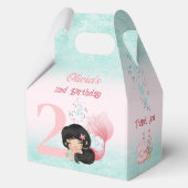 かわいい人魚ダークヘアピンク中切り妻 フェイバーボックス (正面)