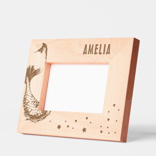 かわいい人魚テールスターガール写真 レーザー彫刻フレーム (左)