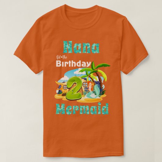 かわいい人魚ナナの2歳の誕生日 Tシャツ (デザイン正面)
