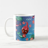 かわいい人魚パターン コーヒーマグカップ (左)