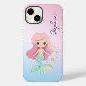 かわいい人魚パーソナライズされた娘 Case-Mate iPhoneケース (裏面)