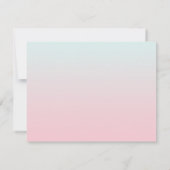 かわいい人魚ピンクブルーグラデーションガールズバースデーパーティー 招待状 (裏面)