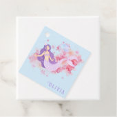 かわいい人魚ピンク海の下で小さな女の子 フェイバータグ (インサイチュ)