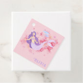 かわいい人魚ピンク海の下で小さな女の子 フェイバータグ (インサイチュ)