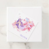 かわいい人魚ピンク海の下で小さな女の子 フェイバータグ (インサイチュ)