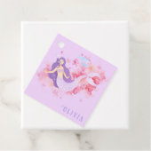 かわいい人魚ピンク海の下で小さな女の子 フェイバータグ (インサイチュ)