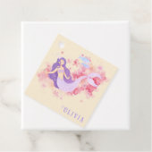 かわいい人魚ピンク海の下で小さな女の子 フェイバータグ (インサイチュ)