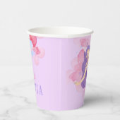 かわいい人魚ピンク海の下で小さな女の子 紙コップ (右)