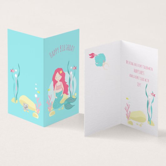 かわいい人魚ピンク&ミント誕生日for Girl (内部&外部)