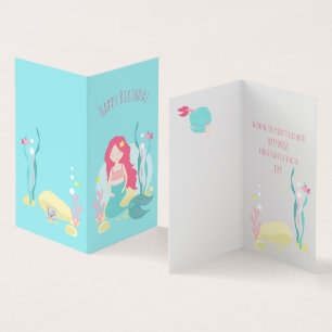 かわいい人魚ピンク&ミント誕生日for Girl