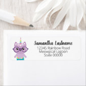 かわいい人魚ユニコーンパープルキャット差出人住所 ラベル