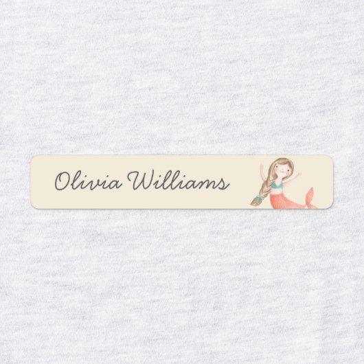 かわいい人魚気にの日学校名の服 ラベル (デザイン1)