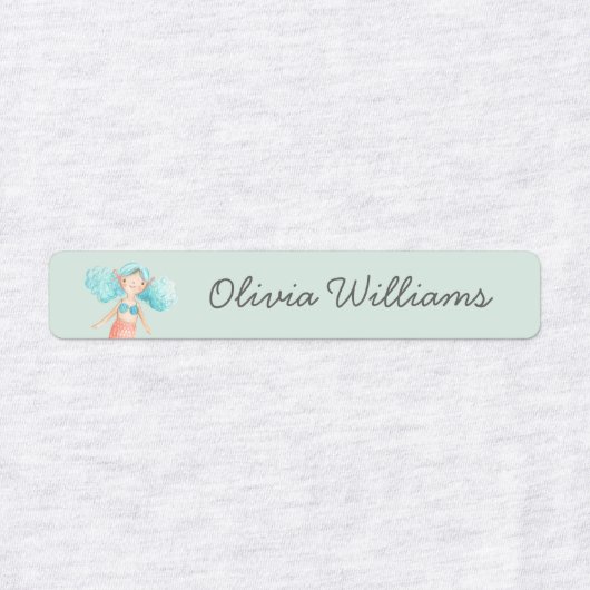 かわいい人魚気にの日学校名の服 ラベル (デザイン2)