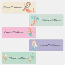 かわいい人魚気にの日学校名の服 ラベル