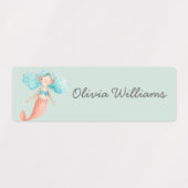 かわいい人魚気にの日学校名の服 ラベル (デザイン2)