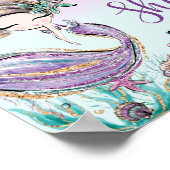 かわいい人魚誕生日赤ちゃんシャワー貝を撮る ポスター (角)