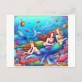 かわいい人魚遊3人 ポストカード (正面)