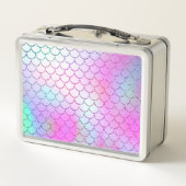 かわいい人魚4年生パーソナライズされた名 メタルランチボックス (裏面)