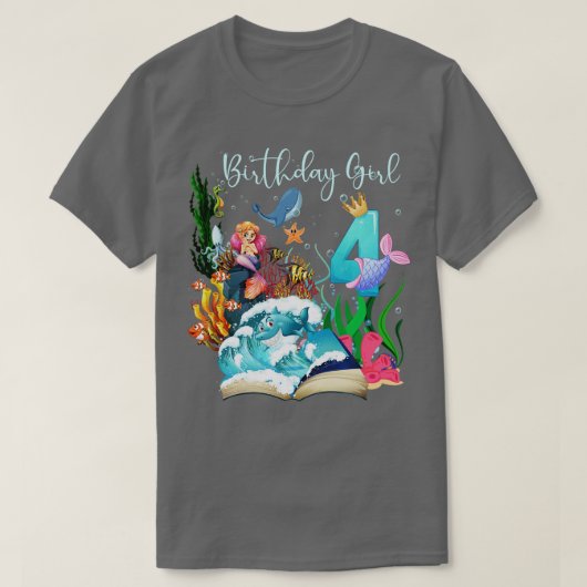 かわいい人魚4thバースデーガール tシャツ (デザイン正面)