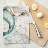 かわいい人魚 キッチンタオル (四つ折り)