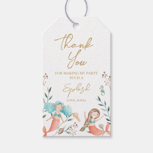 かわいい人魚 ギフトタグ (正面)