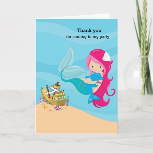 かわいい人魚 サンキューカード (正面)