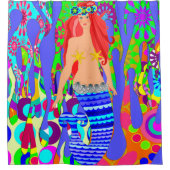 かわいい人魚 シャワーカーテン (正面)