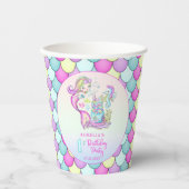 かわいい人魚 |シーガールの最初の誕生日パーティー紙 紙コップ (正面)