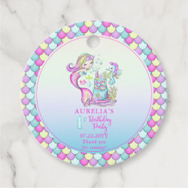 かわいい人魚 |シーガールの最初の誕生日パーティー フェイバータグ