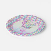 かわいい人魚 |シーガールの最初の誕生日パーティー ペーパープレート (アングル)