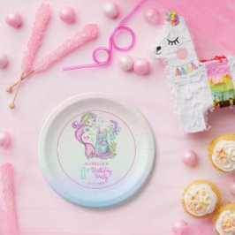 かわいい人魚 |シーガールの最初の誕生日パーティー ペーパープレート