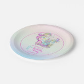 かわいい人魚 |シーガールの最初の誕生日パーティー ペーパープレート (アングル)