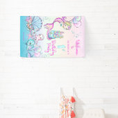 かわいい人魚 |シーガールの最初の誕生日パーティー 横断幕 (インサイチュ)